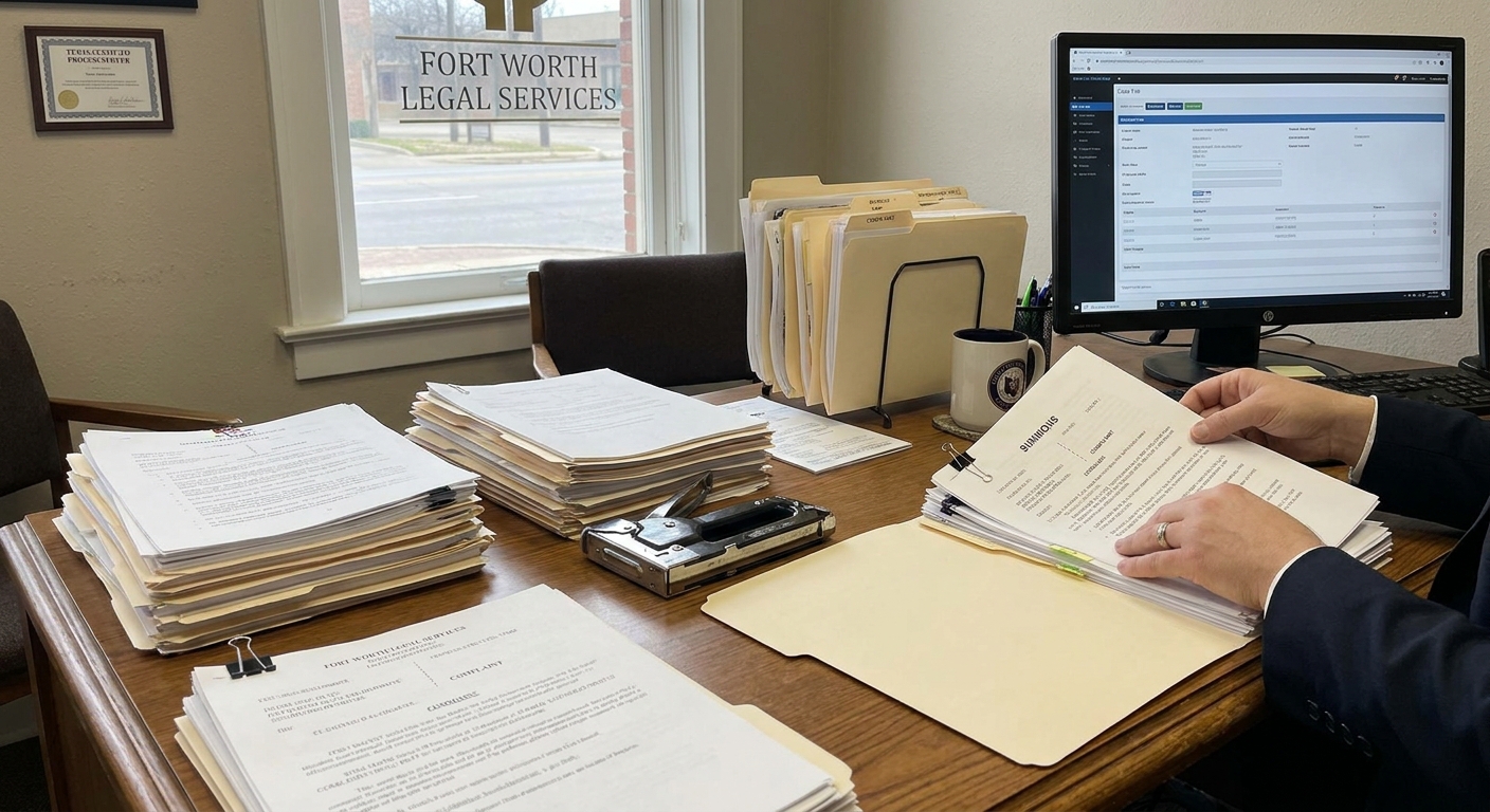 Preparing legal documents for process service in Fort Worth, Texas