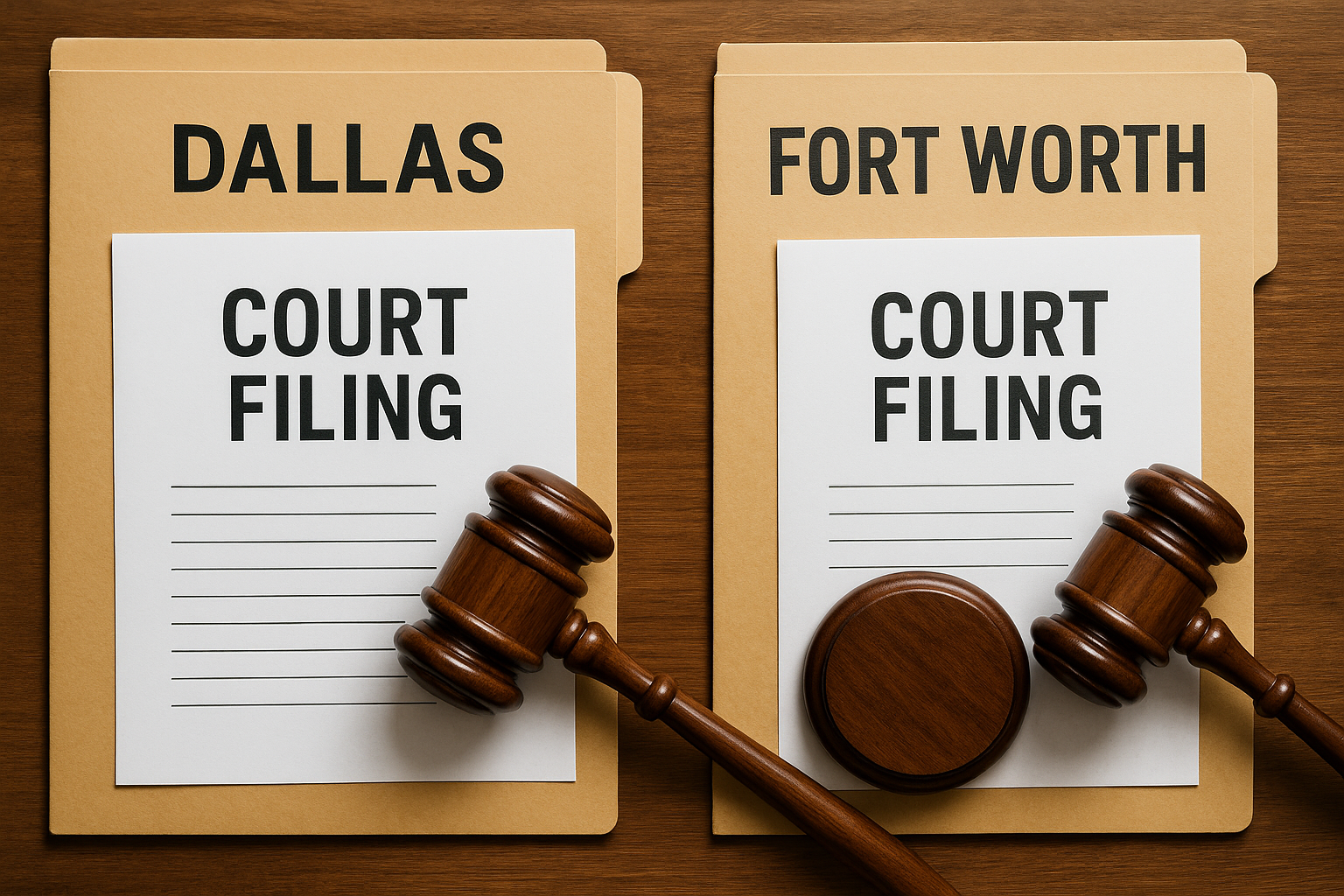 The Differences in Court Filing Between Dallas and Fort Worth