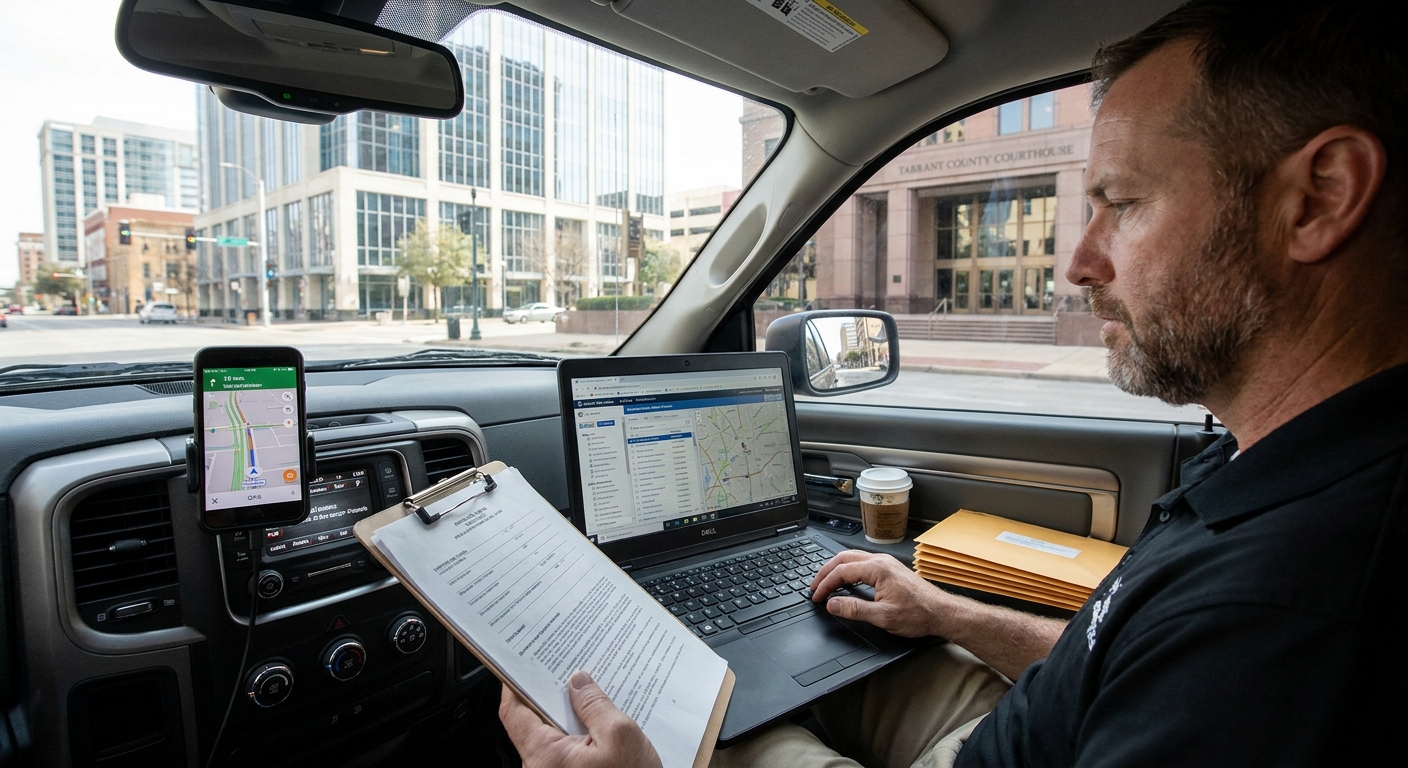 Process server in Fort Worth using skip tracing and public records to find updated addresses