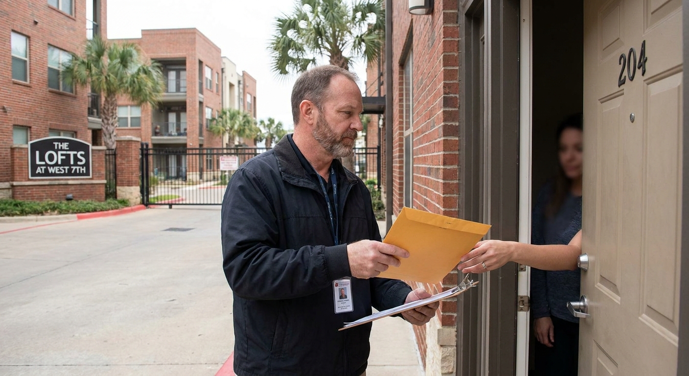 Can a Process Server in Fort Worth Serve Someone at an Apartment?